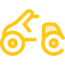 Motorbike, Motorcycle, Scooter, transportation, transport Gold icon