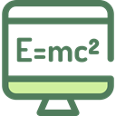 physics, maths, monitor, screen, science, education DimGray icon