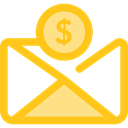 envelope, Business, Money, Cash, Currency, Charity, Business And Finance Gold icon