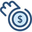 coin, Coins, Cash, Business, Money, stack, Currency, Business And Finance DarkSlateBlue icon