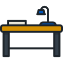 education, Chair, desk, Classroom, Teacher Desk, Furniture And Household Black icon