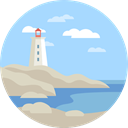 scenery, nature, Lighthouse, landscape LightBlue icon
