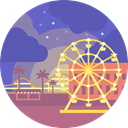 landscape, entertainment, scenery, Amusement Park SlateBlue icon