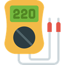 Energy, power, industry, technology, electronics, Measuring, Voltmeter SandyBrown icon