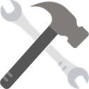 tools, hammer, Wrench, Construction, Home Repair, Improvement, Construction And Tools Black icon