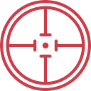 Target, shooting, sniper, weapons, Aim, Seo And Web IndianRed icon