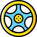 wheel, Car, transportation, transport, vehicle, Automobile, Alloy Wheel Black icon