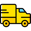 Delivery, transportation, truck, transport, vehicle, Automobile, Delivery Truck, Cargo Truck Gold icon