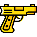 miscellaneous, Gun, Crime, Arm, pistol, weapons Black icon
