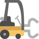 transportation, truck, transport, vehicle, Fork, lift, Forklift, Industrial, Shipping And Delivery Black icon