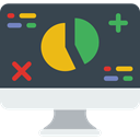 Laptop, monitor, screen, Business, Stats, Analytics, graphic, Seo And Web DarkSlateGray icon