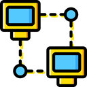 network, Connection, networking, computing Black icon