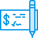 Check, Business, Money, payment, Bank, Business And Finance DodgerBlue icon