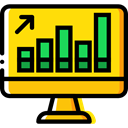 Stats, Analytics, graphic, Business And Finance, Laptop, monitor, screen, Business Gold icon