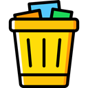 Trash, interface, Basket, Bin, Garbage, Can, Tools And Utensils, Business And Finance Gold icon
