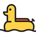 Baby Toy, Ducks, Kid And Baby, Animals, childhood, rubber, Bathing, Duck Black icon