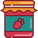 Jar, food, strawberry, breakfast, jam, Conserve, Food And Restaurant Brown icon