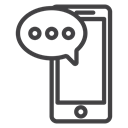 Text, talk, cellphone, Communication, texting, Baloom Black icon