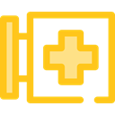 medical, cross, Pharmacy, signs, First aid, Health Care, Health Clinic, Hospitals Gold icon
