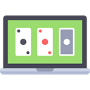 Open Laptop, Cards, poker, technology, laptop computer, gambler, Laptop Screen LightGreen icon