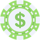 Casino, gamble, gambling, gambler, chips, Dollar Symbol AliceBlue icon