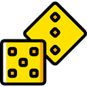 gaming, Casino, Bet, dices, gambling Gold icon