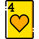 Casino, Bet, gambling, Cards, poker, Hearts, gaming Gold icon