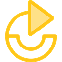Arrows, Redo, Orientation, Direction, ui, Multimedia Option, Circular Arrow Gold icon