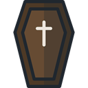 Box, cross, death, halloween, coffin DarkOliveGreen icon