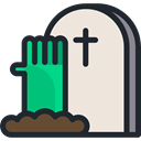 Cemetery, Rip, tomb, tombstone, death, halloween, zombie, Stone AntiqueWhite icon