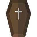 coffin, Box, cross, death, halloween DarkOliveGreen icon