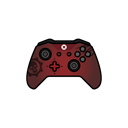 Gear, red, controller, gamer, xbox one Black icon