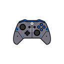 gamer, xbox one, Blue, Gear, controller Black icon