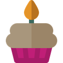 Bakery, Bithday, food, Candle, cupcake, Dessert Black icon