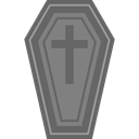 Box, cross, death, halloween, coffin DimGray icon