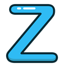 Letter, Alphabet, z, letters, Blue Black icon