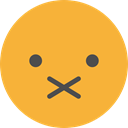 muted, emoticons, Emoji, feelings, Smileys Goldenrod icon