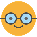 nerd, emoticons, Emoji, feelings, Smileys Goldenrod icon