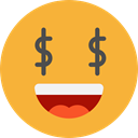 emoticons, greed, Emoji, feelings, Smileys Goldenrod icon