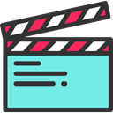 cinema, film, movie, Clapboard, Clapperboard, clapper, entertainment Aquamarine icon