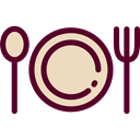 Fork, Plate, Restaurant, Dish, spoon, Food And Restaurant Black icon