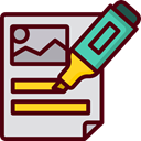underline, mark, education, writing, studying, School Material, Office Material Maroon icon