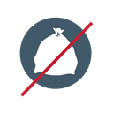 Trash, no bags, No bagged garbage, no bagged recyclables Black icon