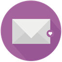 mail, Heart, love, Like RosyBrown icon