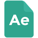 Extension, adobe, after effects, format icon LightSeaGreen icon