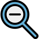search, magnifying glass, zoom, detective, ui, Loupe, Zoom out Black icon