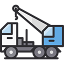 Construction And Tools, garage, Trucks, Cranes, transportation, truck, transport, mechanic, Crane DarkSlateGray icon