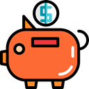 save, Money, coin, piggy bank, savings, funds, Business And Finance Tomato icon