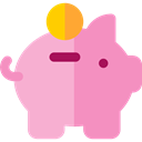 save, Money, coin, piggy bank, savings, funds, Business And Finance LightPink icon