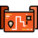 Gps, position, Direction, Map Point, Route, map pointer, Maps And Flags, Map Location Chocolate icon